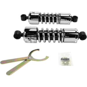 PROGRESSIVE SUSPENSION 412 Series Shocks — Black/Chrome - 11" - Standard - Chrome - Dyna 412-4037C