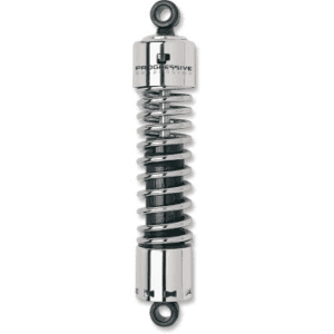 PROGRESSIVE SUSPENSION 412 Series Shocks — Black/Chrome - 13.5" - Heavy Duty - Chrome - H-D 412-4021C