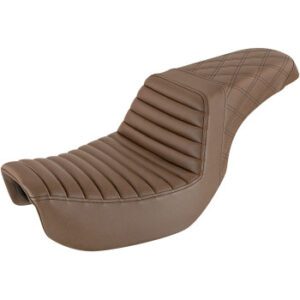 SADDLEMEN Step-Up Seat — Rear Lattice Stitch/Front Tuck-n-Roll - Brown 806-04-176BR