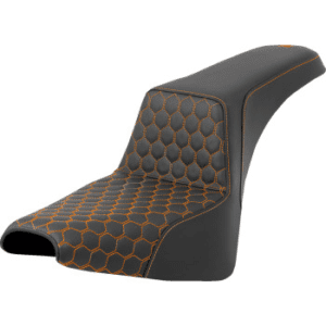 SADDLEMEN Honeycomb Step-Up Seat - Orange Stitching - FXBB/FXST '18-'24 A818-30-177ORA